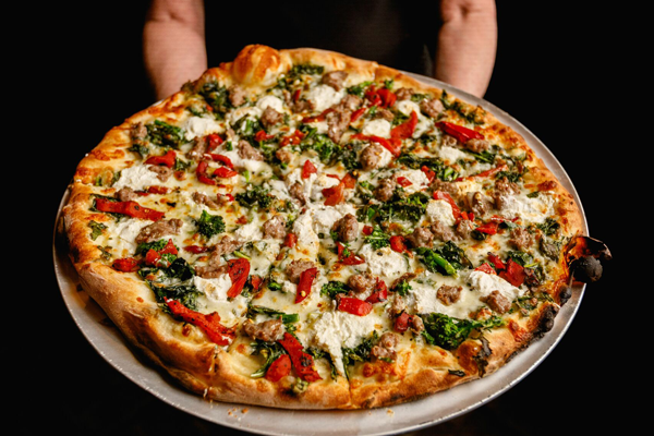 Italian pizza with tomato sauce